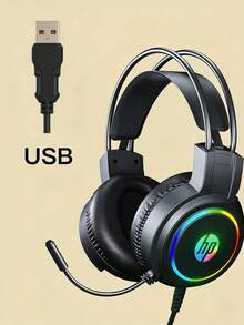 HP H100 Gaming Headset: Multi-Color Dynamic RGB Lighting Effects, Immersive Audio Experience, Clear Noise-Canceling Microphone, Adaptive Headband, Dual-Mode Switching, Compatible With PC And Mobile Phones. - View 8