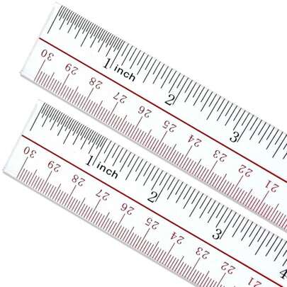 Adisalyd Ruler 12 Inch, Clear Plastic 12 Inch Ruler, Apply To Rulers For Kids And Office Use Measuring Tools, Transparent Metric Straight With Inches And Centimeters, Ruler Set Pack Of 2