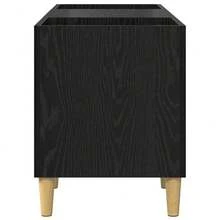 Record Cabinet, Black Oak Look, 121 X 38 X 48 Cm, Living Room, Modern Vinyl Record Cabinet, Plenty Of Space For Records, Audio Furniture, For Music Collectors - 黑色 - 查看 5