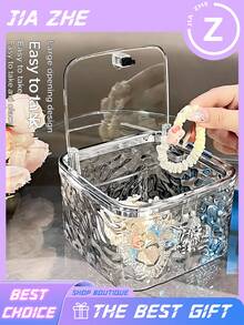 1 pièce Boîte de rangement pour capsules de lessive avec couvercle, contenant transparent, organisateur de bureau, pour l'organisation de la buanderie, le stockage de capsules de lessive, de bombes de bain, de cires fondantes, un élément essentiel pour la rentrée scolaire - Multicolore - Voir 3