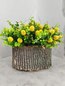 2 piezas/6 piezas Ramas artificiales de limón, plantas artificiales, decoración estacional, boda, graduación, mesa, habitación, oficina, jardín, interior, regalos de fiesta, dormitorio, Día de San Valentín, Pascua, decoración del hogar - Eucalipto Limón - Ver 2