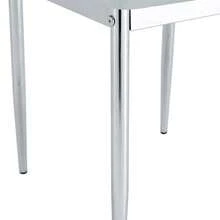 Set med fyra vita matstolar, klädsel i diamantmönster i konstläder, metallben, modern stil för kök, vardagsrum, café och hemmakontor. - Ljusgrå - Visa 8