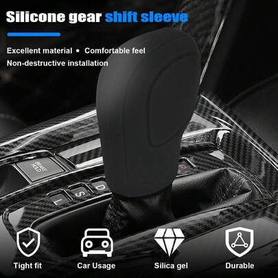 1 pieza Funda automática para perilla de cambio de marchas, accesorio protector de palanca de cambios de coche, funda universal de silicona para palanca de cambios apta para la mayoría de vehículos