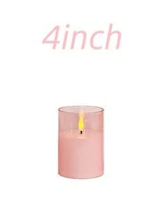 3件組粉色LED蠟燭，附遙控器與定時功能，閃爍暖光，電池供電，情人節、生日、婚禮、聖誕節理想禮物，適合臥室與餐廳裝飾 - 淺粉色 - 查看 9