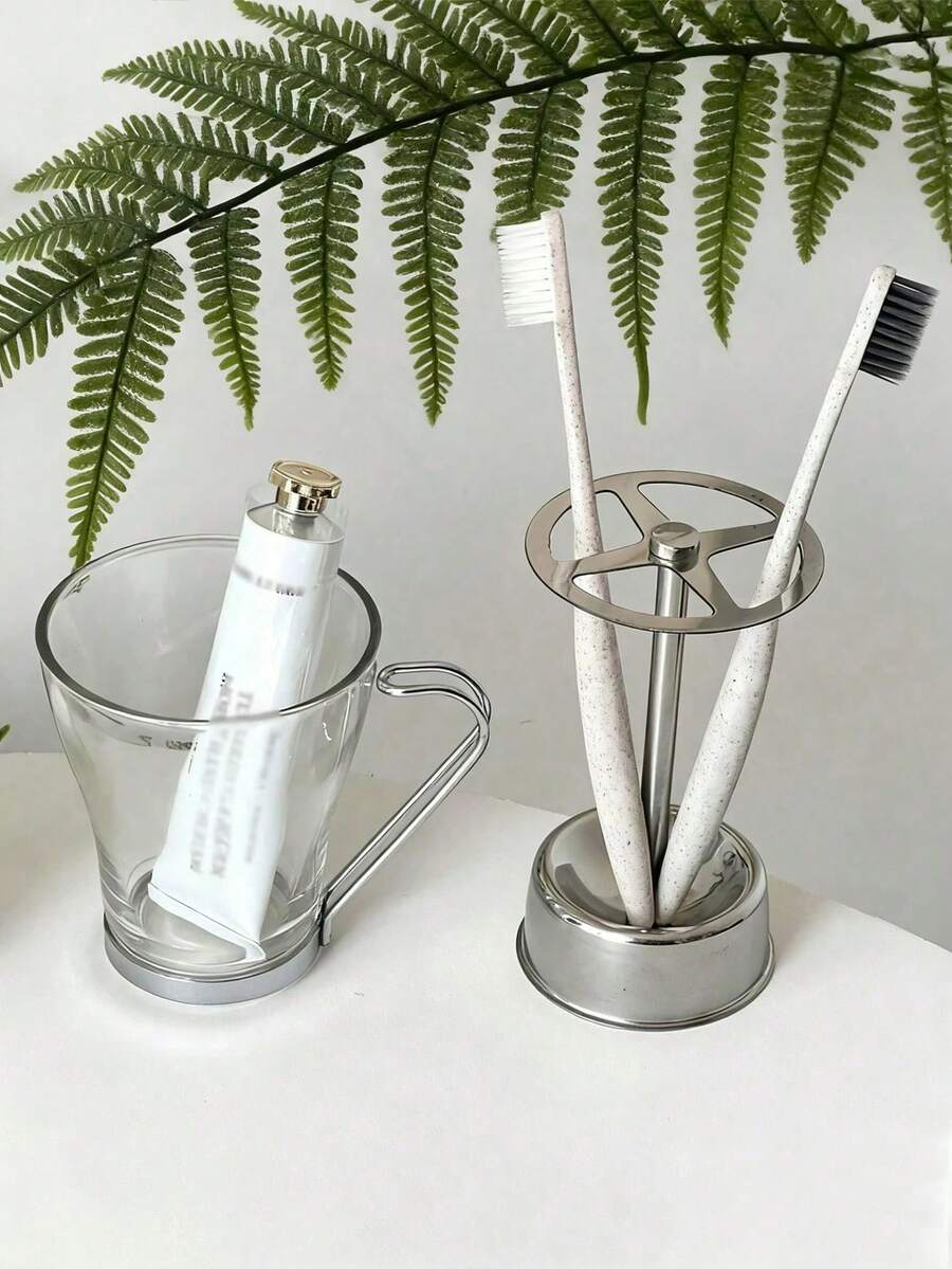 1 Giá đựng bàn chải đánh răng và kem đánh răng có lỗ thoát nước và thông gió, dụng cụ đa năng phù hợp cho phòng tắm, bàn trang điểm, khách sạn, bàn làm việc văn phòng, có thể đựng kem đánh răng, bàn chải đánh răng, mỹ phẩm, văn phòng phẩm. - Nhiều màu - Xem 1