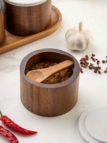 1 hộp đựng muối bằng gỗ hồng mộc có nắp đá cẩm thạch, hộp đựng gia vị bằng gỗ, hộp đựng gia vị nhà bếp. - Nhiều màu - Xem 5