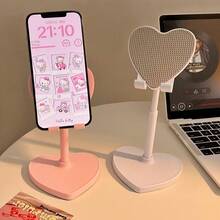 Giá đỡ điện thoại để bàn hình trái tim có thể điều chỉnh độ cao, dạng ống lồng. Chiếc giá đỡ điện thoại hình trái tim đáng yêu này là vật dụng không thể thiếu! Có thể điều chỉnh góc và chiều cao 360°, thu gọn, phù hợp với mọi loại điện thoại/máy tính bảng, chống trượt, bền chắc, siêu thẩm mỹ, lý tưởng cho gia đình và văn phòng. Món quà mùa xuân tuyệt vời! - trắng - Xem 1