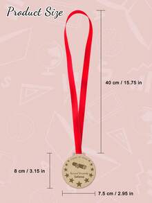 1pc Custom Text Graduation Wooden Medal – Personalized 3-Style Grad Keepsake With Custom Name & University Year | Red Ribbon Grad Medal | Ideal High School/College Graduation Gift | Graduation Ceremony Keepsake & Home Decor,Graduation Season Gifts - Multicolor - View 4