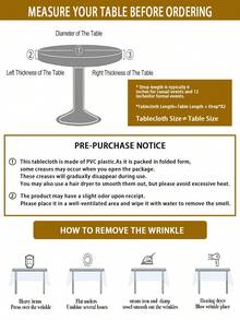1pc Round Transparent Pvc Tablecloth With Elastic Edges, Easy To Clean Waterproof & Oilproof Table Protector, Suitable For Indoor And Outdoor Parties And Dining, Home Decoration - Transparent - View 4
