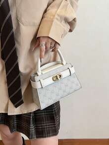 Bolso de mano casual versátil y de color contrastante de moda para mujeres - Blanco - Ver 6