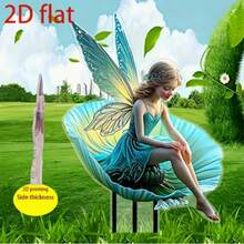 1/2pcs Acrylic Blue Fairy Garden Stakes, Suitable For Yard, Lawn, Garden, Indoor & Outdoor, Multipurpose Seasonal Gift, No Electricity Required, 2D - Multicolor - View 4