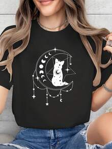 Retro Style T-Shirt For The Ramadan Festival - 黑色 - 查看 1