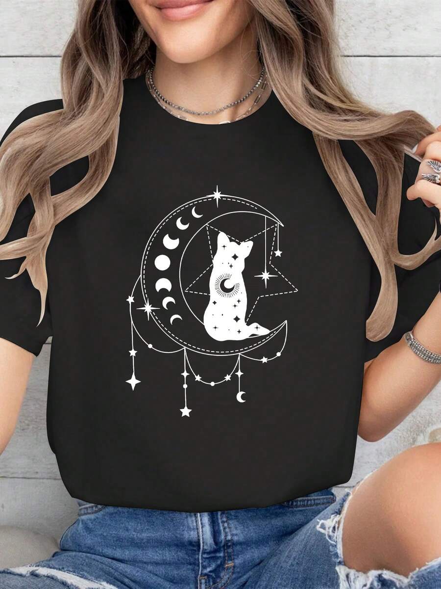 Retro Style T-Shirt For The Ramadan Festival - 黑色 - 查看 1