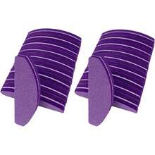 20片装指甲锉，双面指甲锉抛光块，100/180目，便携式可水洗美甲抛光锉，弧形（粉色） - 紫色 - 查看 13