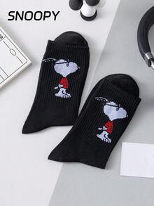 SNOOPY 1 Paio di Autentici Calzini Uomo Estivi Neri Alla Caviglia, Calzini Stile cartoni animati Carini e Traspiranti, Deodoranti e Assorbenti, Calzini Sportivi Casual Versatili con Motivo cartoni animati, Adatti per Studenti e Adulti, Perfetti per Uso Quotidiano e Come Regalo - nero - Visualizzare 2