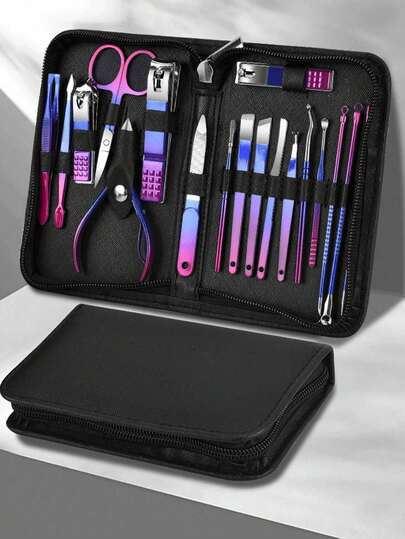 Nail Clipper Set, 16-Piece Nail Tool Set, Complete Home Beauty Nail Clipper Set, Comes With Storage Bag For Easy Carrying.