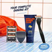 Dollar Shave Club | The Member Exclusive Shave Set | 4 Extra Close Refill Cartridges, 1 Handle (Black), 1 Shave Butter 3 Ounce, 1 Razor Cover, Razors For Men - Màu A - Xem 3