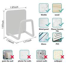 2 piezas Soporte para esponjas de fregadero de cocina, hecho de acero inoxidable SUS304, adhesivo fuerte, impermeable y de secado rápido, color blanco - Blanco - Ver 7