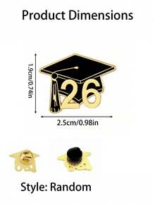 20枚/8枚/-2026款可爱珐琅毕业徽章，2025毕业典礼装饰，男女皆宜，可装饰服装、包袋、背包，是完美的毕业礼物 - 彩色 - 查看 6