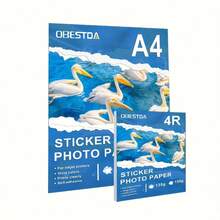 50 tờ giấy in ảnh tự dính, khổ A4/4R, giấy dán bóng dành cho máy in phun, kích thước 21.08 x 29.72 cm, định lượng 135 gsm (36 lb), bề mặt bóng cao cấp, bền màu và cho hình ảnh sống động. - 50pcs - Xem 1