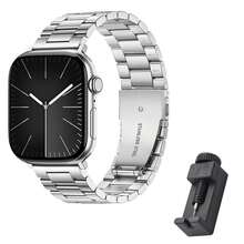 Stainless Steel Metal Band Compatible With Apple Watch 49mm 46mm 45mm 44mm 42mm 41mm 40mm 38mm, Suitable For Apple Watch Ultra 3 2 1/Series 11 10 9 8 7 6 5 4 SE, Fit For Men - 1PC - View 1