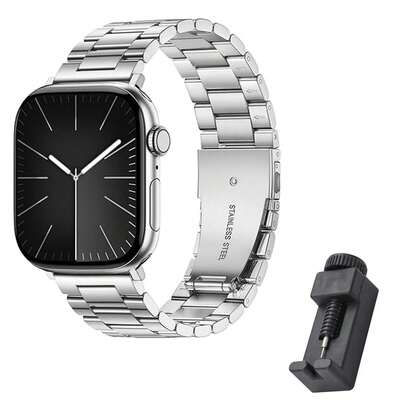 Stainless Steel Metal Band Compatible With Apple Watch 49mm 46mm 45mm 44mm 42mm 41mm 40mm 38mm, Suitable For Apple Watch Ultra 3 2 1/Series 11 10 9 8 7 6 5 4 SE, Fit For Men