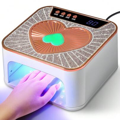 UV LED美甲灯BT-18专业美甲烘干机，带红外感应器和4种定时设置，液晶显示屏，快速固化凝胶指甲油，金色，沙龙及家用美甲护理工具