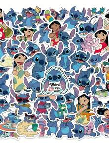 Disney 迪士尼官方授权史迪奇防水卡通贴纸，100/300/500张装，适用于装饰水瓶、笔记本电脑、保险杠、卧室、衣柜、汽车、滑板、电脑、手机、头盔等。（随机发货） - 單件 - 查看 3