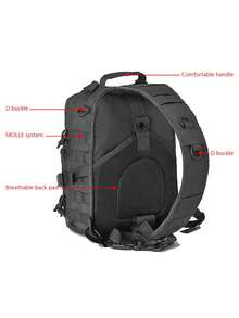 Extra Large Capacity Shoulder Chest Bag With Fixed Strap Buckle, MOLLE Webbing System For Attaching Accessories, Wide & Breathable Mesh Shoulder Strap - Multicolor - View 3