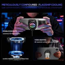 MeMO CX14 2026 New Magnetic Back Clip Dual-Use One-Size-Fits-All Phone Cooler, Equipped With Rechargeable Battery | RGB LED Semiconductor Heat Sink, Suitable For Mobile Phone Games And Live Streaming - Mobile Phone Cooler - Black - View 4