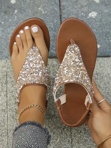 Rust Brown Base With Champagne Sequins