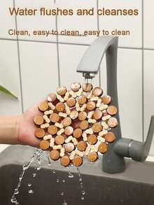 1 miếng lót chịu nhiệt hình tròn rỗng, thảm bảo vệ bàn ăn, thảm chịu nhiệt bằng tre kiểu Bohemian, tấm lót chống bỏng bằng tre, thảm bảo vệ bàn ăn chịu nhiệt, thích hợp cho ấm trà nóng, ấm cà phê, đĩa, nồi, bát, v.v. - Xem 5