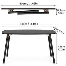 Folding Coffee Table – Compact Rustic Wood Table, Lightweight & Portable, Quick Setup For Small Spaces And Minimalist Homes - Black - View 2
