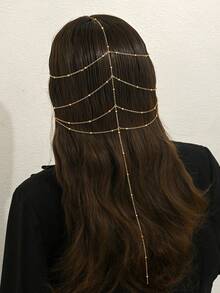 1件18K镀金多层阿拉伯风格奢华新娘头饰，土耳其和库尔德女性舞会及婚礼配饰 - 金黃色 - 查看 3