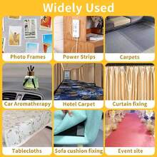 Thin Double Sided Tape Heavy Duty,High Stickness Clear Tape For Making DIY Crafts, Paste Photo, Rug Fixed, Floor,Wall Dr,Office Dr,No Glue Residue,0.5" X 66 FT,44386321 - A - Xem 5
