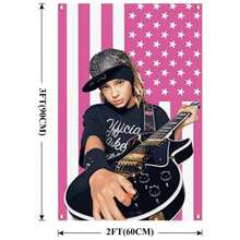 1 件单面印刷 Tom Kaulitz 户外装饰趣味旗帜，适用于卧室，可定制挂在墙上，个性化家居用品 - 金色 - 查看 6