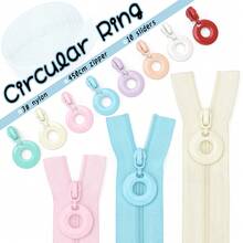 3# Nylon Zipper 4.5m + 10pcs Round Zipper Pulls, Suitable For Pencil Case, Cosmetic Bag, Handbag - 4.5m Zipper + 10 Zipper Heads - View 2