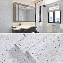 1 Roll Self-Adhesive White Granite Wallpaper, 15.7inX39.3/118.1/196.8in, Waterproof Removable Marble Gloss Vinyl Contact Paper, Suitable For Kitchen, Bathroom, Cabinet, Countertop, Tabletop, Drawer Lining, Decoration - Multicolor - View 4
