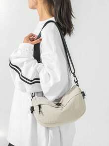 1pc Men's Waterproof Nylon Lightweight Zipper Casual Shoulder Bag, Suitable For Daily Commute - Multicolor - View 7