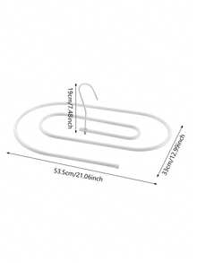 1 chiếc móc treo quần áo hình xoắn ốc oval bằng kim loại màu trắng, giá phơi đồ treo tường ban công dùng để treo chăn, ga trải giường. - Xem 11