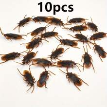 10pcs/20pcs/30pcs Realistic Fake Cockroach - Black And Orange Plastic Insect Prop, Non-Electric Party Decoration - View 11