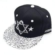 Gorra de ala plana estilo Compton para hombres, juvenil, de baile callejero y hip hop - Hexagonal negro - Ver 3