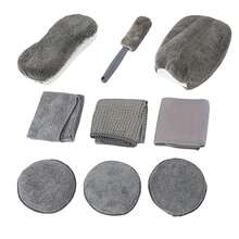 Bộ dụng cụ vệ sinh xe hơi 12 món, bộ rửa xe bằng sợi microfiber bao gồm bàn chải lốp, miếng lau vết xước và miếng bọt biển đánh bóng chi tiết - Găng tay bền, mềm mại, dụng cụ vệ sinh bên trong và bên ngoài, bộ dụng cụ chăm sóc xe hơi chuyên nghiệp. - A - Xem 11