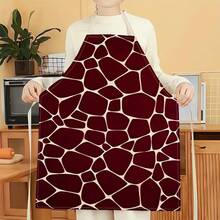 1件咖啡图案围裙，创意趣味时尚印花围裙，厨房烹饪家务清洁围裙，创意家居围裙 - 彩色 - 查看 3