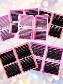 640/621pcs Eyelash Extension Kit, D Curl 10D+20D+30D+40D/50D+60D+80D+100D/80D+100D+120D+150D DIY Eyelash Extension Synthetic Mink Lashes - Premium D Curl Natural Curl Individual Lash Extension DIY - Reusable, Lightweight And Easy To Apply - D - View 2