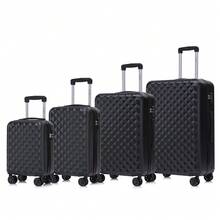 YONSLY 4‑Piece Suitcase Set 16/20/24/28 Inches With TSA Lock YKK Double Repair Zipper 4 Silent 360° Wheels Mesh Pocket Soft Rubber Handle For Trips - 黑色 - 查看 8