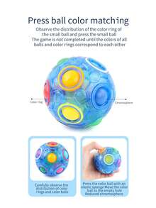 1/2pcs Candy Color Building Block Rainbow Ball, 12-Hole Pressure Relief Toy, Creative Stress Relief Gift For Christmas & Halloween - Multicolor - View 9