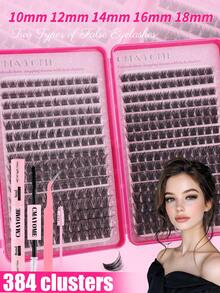 CMAYOME Bộ nối mi 384/480/544 cặp, độ dày mi hỗn hợp 10-18mm, mi giả mắt mèo D-curl 10-16mm mới, bộ nối mi trang điểm tự nhiên DIY, bộ nối mi siêu mềm nhẹ, bộ keo dán mi, thích hợp sử dụng hàng ngày, đám cưới, hẹn hò, tiệc tùng, lễ hội âm nhạc, Halloween, mi chùm, mi rời, trang điểm mi giả chuyên nghiệp - Nhiều màu - Xem 3