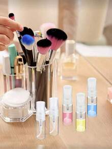 5pcs Refillable Perfume Spray Bottles, 2ml Portable Leak-Proof Mini Perfume Bottles, Suitable For Wallet, Handbag, Travel Essentials - Clear - View 4