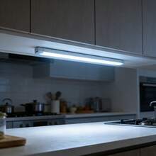 14 LED/6 LED Lámpara recargable con inducción magnética y succión para gabinete, armario, dormitorio, escalera, caravana, iluminación ambiental con detección de movimiento humano, conveniente, de material plástico duradero y diseño de moda - Blanco - Ver 8